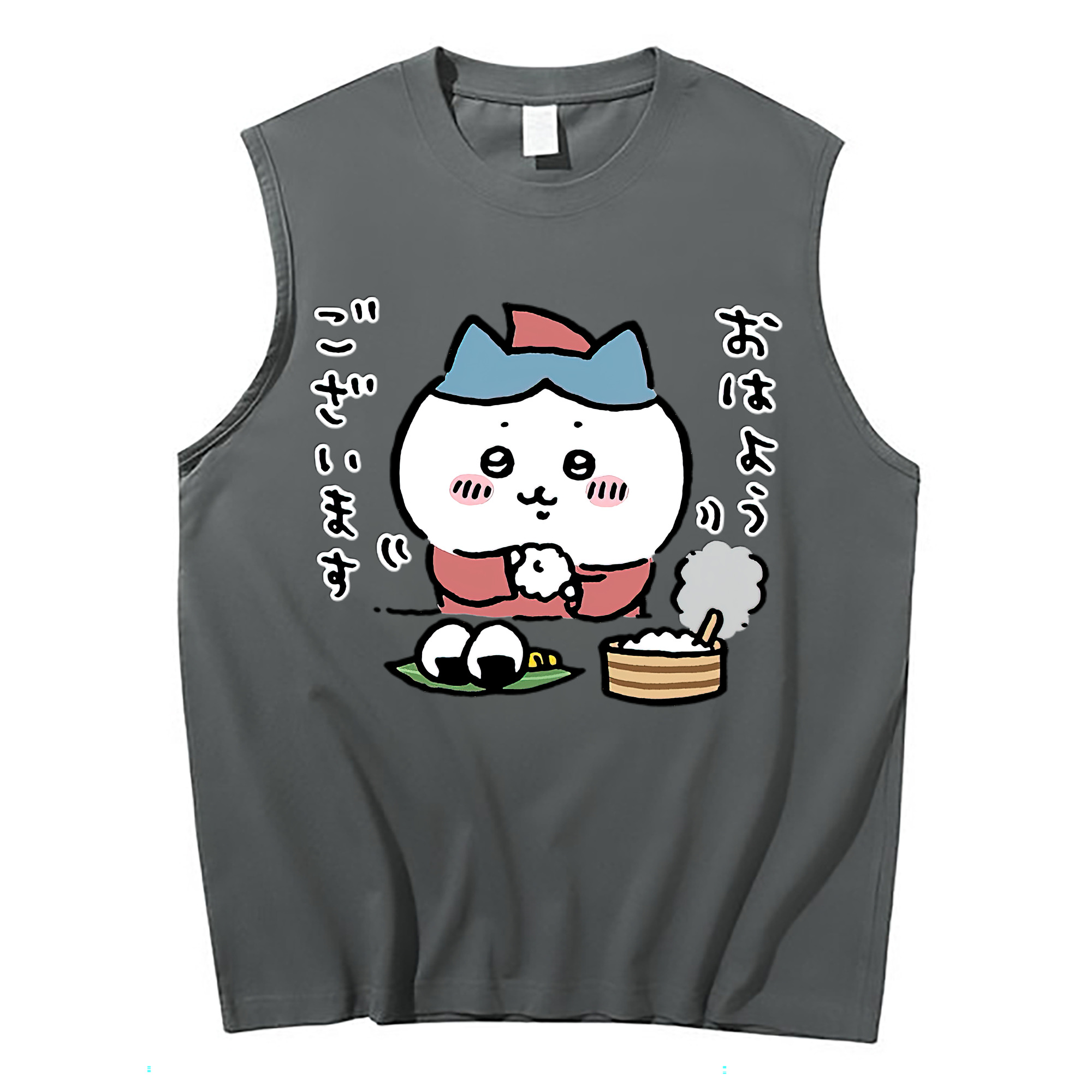 （画像用） ちいかわ ハチワレ Chii-kawa hachiware コットン100％タンクトップ（フロントプリント）